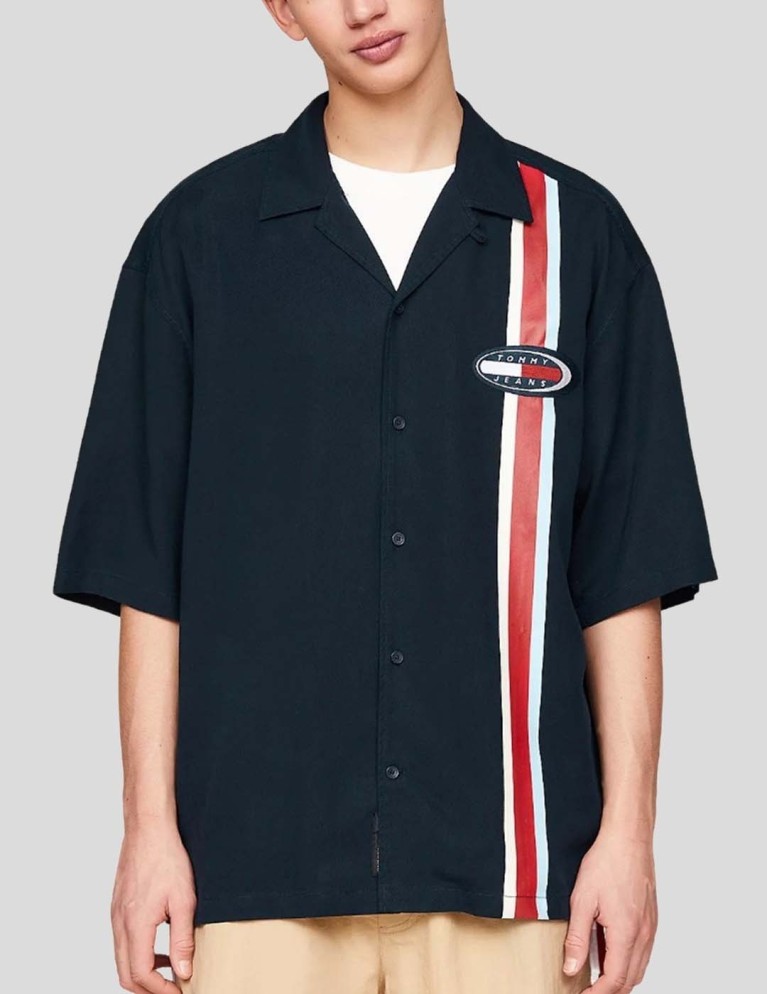 Camisa TOMMY JEANS fit short sleeve shirt navy